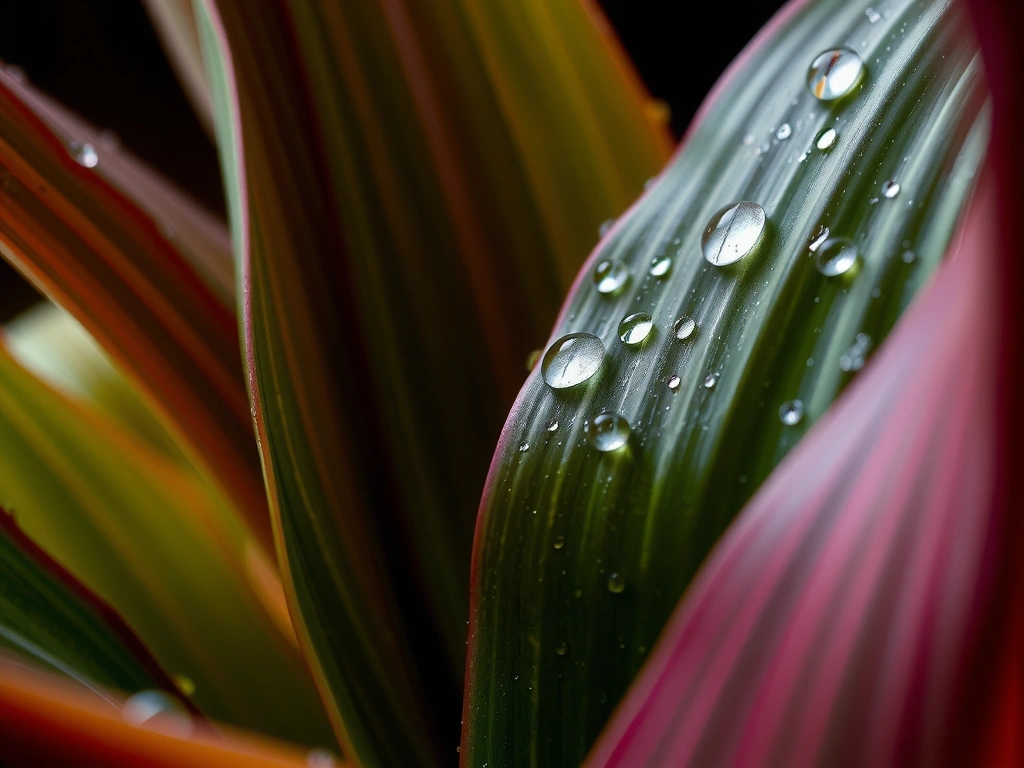 Detail listů rostlin